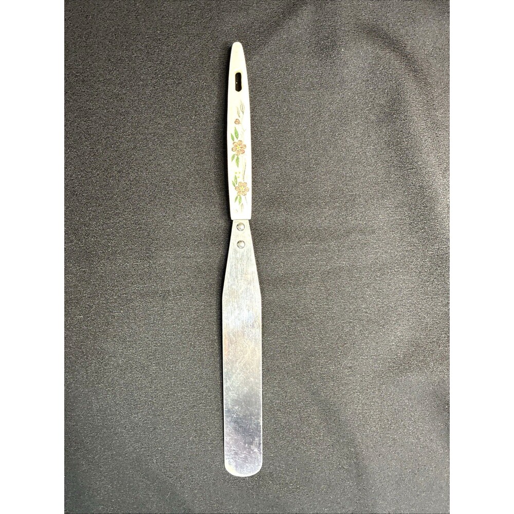 Vintage Peach Floral Icing Spreader Spatula Stainless Steel Household Japan MCM